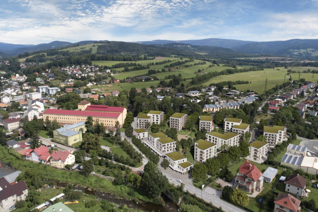 Bydlení v Krkonoších – Pod Slunečným vrchem – pohled z ptačí perspektivy